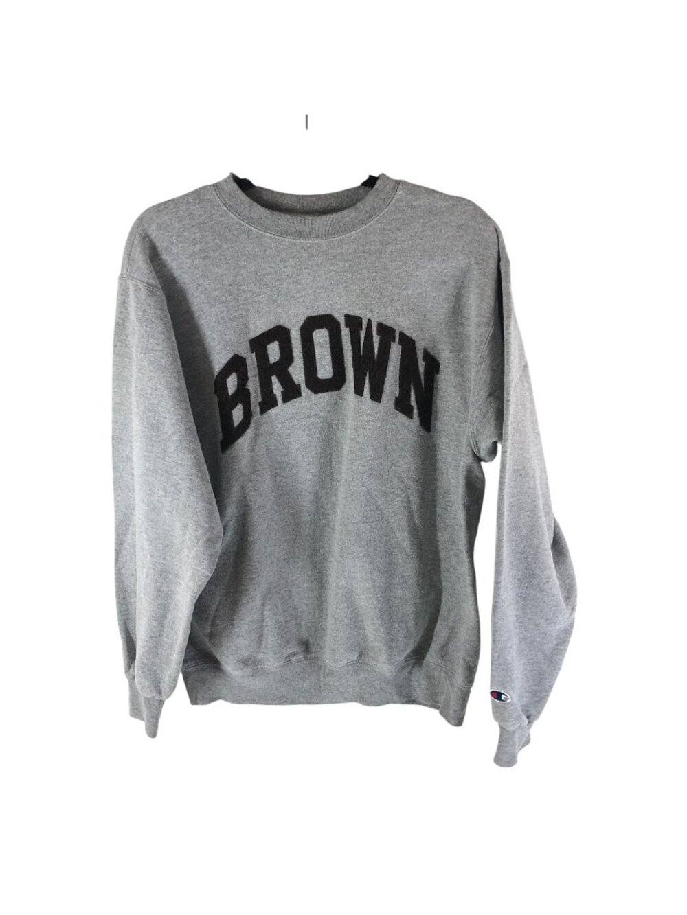 Champion Womens Gray Brown University Logo Sweatshirt M Eco Fleece Crewneck